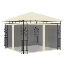 Berkfield Home Gazebo with Mosquito Net 3x3x2.73 m Cream 180 g/m ² - thumbnail 2