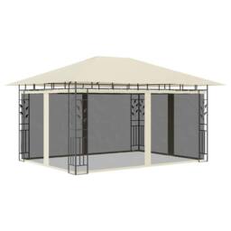 Berkfield Home Gazebo with Mosquito Net 4x3x2.73 m Cream 180 g/m ² in Beige - thumbnail 2