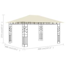 Berkfield Home Gazebo with Mosquito Net 4x3x2.73 m Cream 180 g/m ² in Beige - thumbnail 6