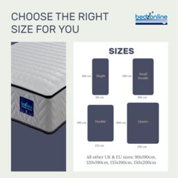 Bedzonline 2FT6 Hydro Pocket Spring Memory Foam Mattress - Luxury Comfort & Breathable Design in Grey - Size: Small Single - thumbnail 8