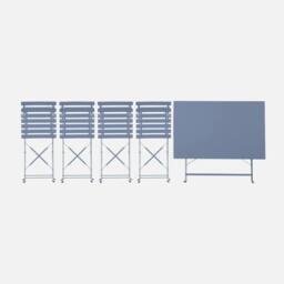 sweeek 4-seater Folding Metal Bistro Garden Table in Blue - thumbnail 3