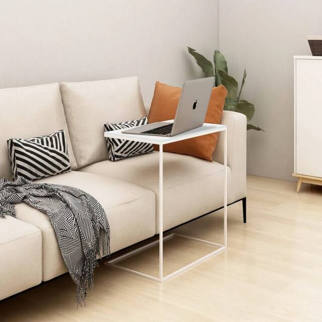 Berkfield Home Side Table White 55x35x66 cm Engineered Wood - Size: 55 x 35 x 66 cm - image 1