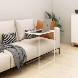 Berkfield Home Side Table White 55x35x66 cm Engineered Wood - Size: 55 x 35 x 66 cm - thumbnail 1