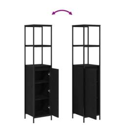 Berkfield Home 3 Piece Bathroom Furniture Set Black Oak Engineered Wood - thumbnail 9