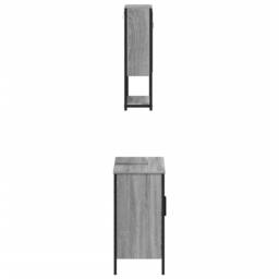Berkfield Home 2 Piece Bathroom Furniture Set Grey Sonoma Engineered Wood - thumbnail 7