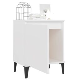 Berkfield Home Bed Cabinets with Metal Legs 2 pcs White 40x30x50 cm - Size: 40 x 30 x 50 cm - thumbnail 4