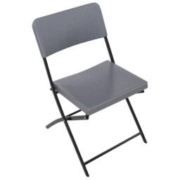Wyld and Coco Bistro Set Grey - Foldable Weatherproof Table and 2 Chairs - thumbnail 7
