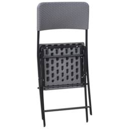 Wyld and Coco Bistro Set Grey - Foldable Weatherproof Table and 2 Chairs - thumbnail 8