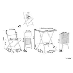 Wyld and Coco Bistro Set Grey - Foldable Weatherproof Table and 2 Chairs - thumbnail 3