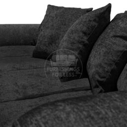 Furnishings For Less UK Monaco Chenille Fabric Long 4 Seater Sofa Scatter Back Curved Arm in Black - thumbnail 9