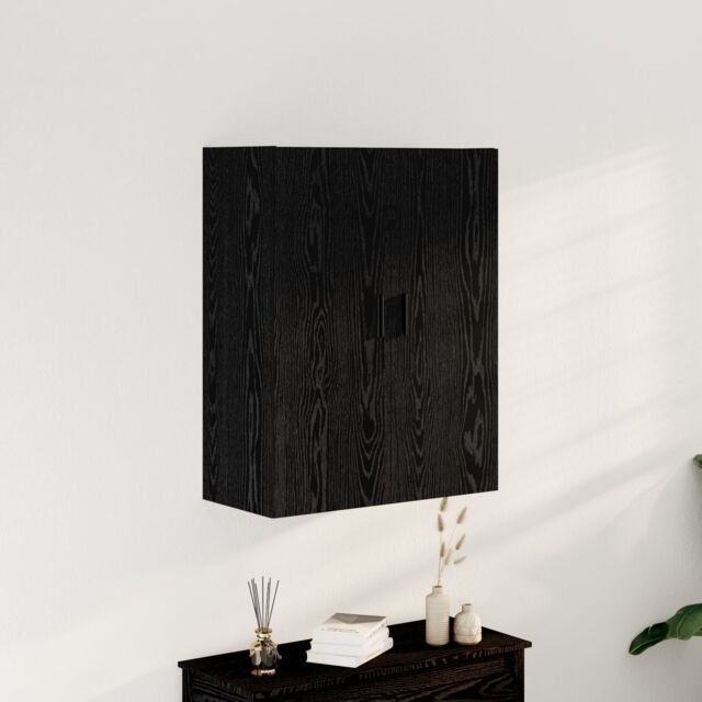 Berkfield Home Wall Mounted Cabinet in Black Oak, 69.5 x 34 x 90 cm, Made from Engineered Wood - Size: 69.5 x 34 x 90 cm - image 1
