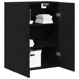 Berkfield Home Wall Mounted Cabinet in Black Oak, 69.5 x 34 x 90 cm, Made from Engineered Wood - Size: 69.5 x 34 x 90 cm - thumbnail 3