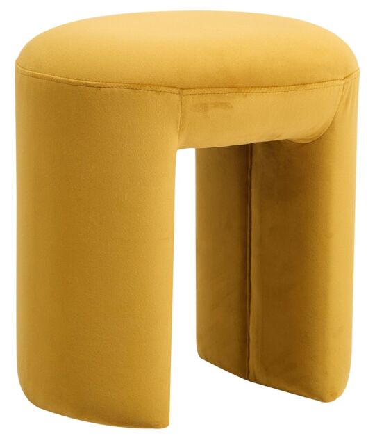 Nordlys Beige Velvet Lounge Pouf in Yellow - image 1