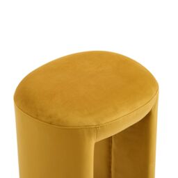 Nordlys Beige Velvet Lounge Pouf in Yellow - thumbnail 6