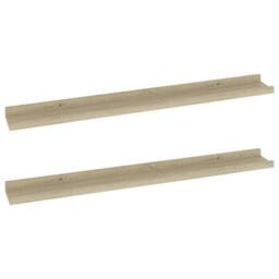 Berkfield Home Wall Shelves 2 pcs Sonoma Oak 80x9x3 cm in Light Tan - Size: 80 x 9 x 3 cm