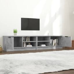 Berkfield Home TV Cabinets 2 pcs Concrete Grey 80x35x36.5 cm Engineered Wood - thumbnail 1