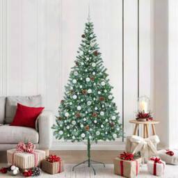 Berkfield Home Artificial Christmas Tree with Stand Green 210 cm PVC & Steel