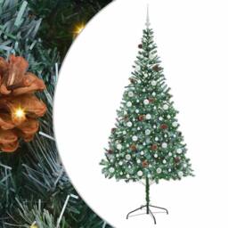 Berkfield Home Artificial Christmas Tree with Stand Green 210 cm PVC & Steel - thumbnail 2