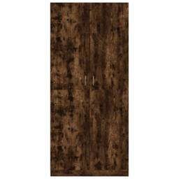 Berkfield Home Wardrobe Smoked Oak 90x50x200 cm Engineered Wood in Brown - Size: 90 x 50 x 200 cm - thumbnail 3