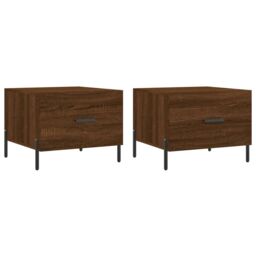 Berkfield Home Coffee Tables 2 pcs Brown Oak 50x50x40 cm Engineered Wood - Size: 50 x 50 x 40 cm - thumbnail 2