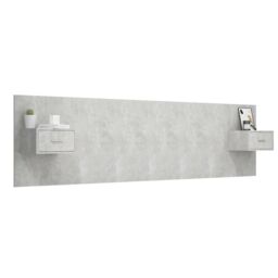 Berkfield Home Bed Headboard with Cabinets Concrete Grey Engineered Wood - thumbnail 3