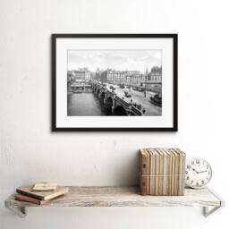 "Artery8 Vintage Photo Glasgow Bridge Scotland 12x16"" Framed Art Print in Grey - Size: W12"" x H16""" - thumbnail 2