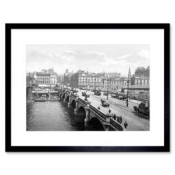 "Artery8 Vintage Photo Glasgow Bridge Scotland 12x16"" Framed Art Print in Grey - Size: W12"" x H16""" - thumbnail 1