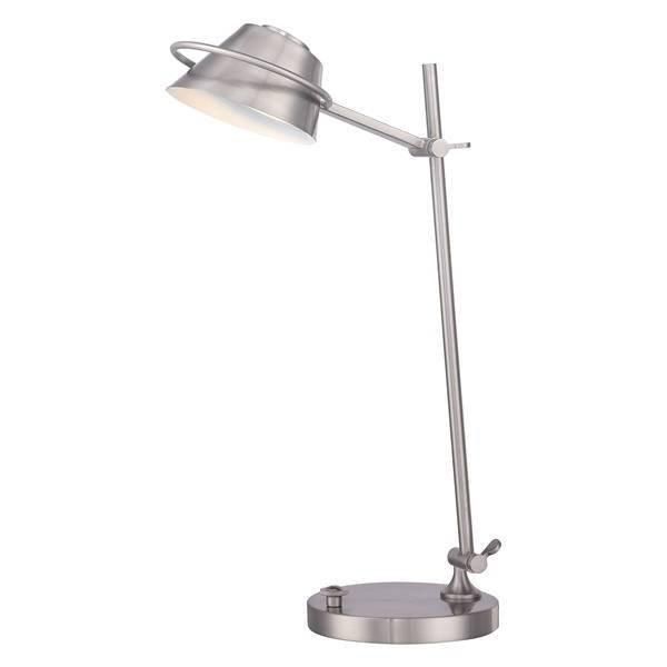 Netlighting Spencer LED 7 Light Desk Lamp Brushed Nickel in Grey