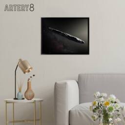 "Artery8 ESO Space Interstellar Asteroid Oumuamua Framed Canvas Wall Art Print in Black - Size: W12"" x H16""" - thumbnail 3