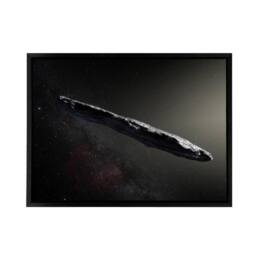 "Artery8 ESO Space Interstellar Asteroid Oumuamua Framed Canvas Wall Art Print in Black - Size: W12"" x H16""" - thumbnail 1