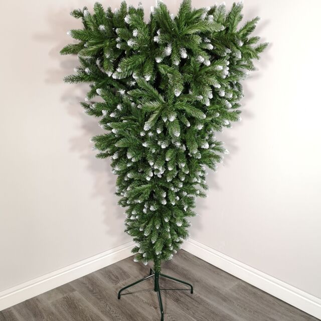 Samuel Alexander 6ft (180cm) Snowtime PVC Upside Down Frosted Green Snow Tipped Christmas Tree - image 1