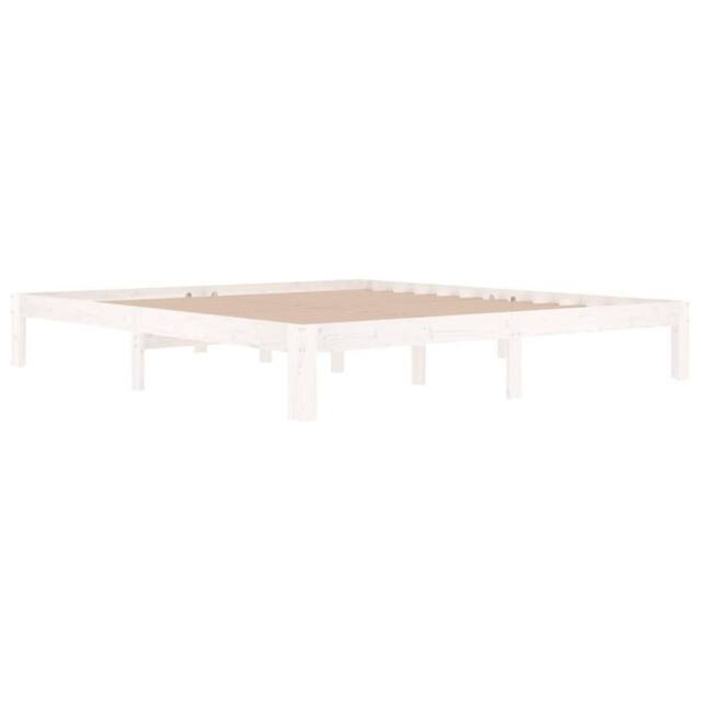 Berkfield Home Beautiful Bed Frame White Solid Wood 180x200 cm Super King Size - image 1