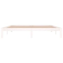 Berkfield Home Beautiful Bed Frame White Solid Wood 180x200 cm Super King Size - thumbnail 4