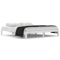Berkfield Home Beautiful Bed Frame White Solid Wood 180x200 cm Super King Size - thumbnail 3