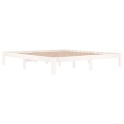Berkfield Home Beautiful Bed Frame White Solid Wood 180x200 cm Super King Size - thumbnail 1