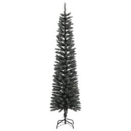 Berkfield Home Beautiful Artificial Slim Christmas Tree with Stand Green 210 cm PVC - thumbnail 3