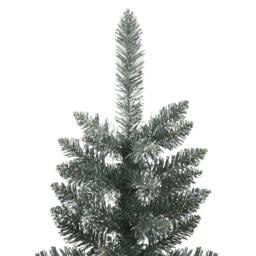 Berkfield Home Beautiful Artificial Slim Christmas Tree with Stand Green 210 cm PVC - thumbnail 1