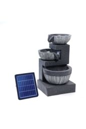 Garden Sanctuary 3-Tier Bowl-Shaped Garden Water Fountain Rockery Decoration in Natural - thumbnail 3