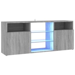 Berkfield Home TV Cabinet with LED Lights Grey Sonoma 120x30x50 cm - Size: 120 x 30 x 50 cm - thumbnail 2