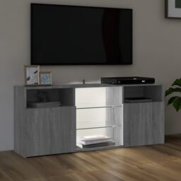Berkfield Home TV Cabinet with LED Lights Grey Sonoma 120x30x50 cm - Size: 120 x 30 x 50 cm - thumbnail 5