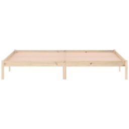 Berkfield Home Bed Frame without Mattress 193x203 cm Solid Wood Pine King in Brown - thumbnail 5