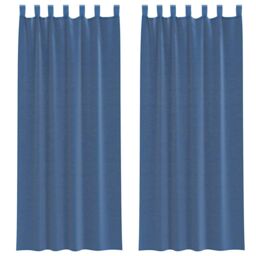 Berkfield Home Voile Curtains with Rod Pockets 2 pcs Royal Blue - thumbnail 2