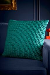 Laurence Llewelyn-Bowen 'Amory' Luxe Velvet Filled Cushion in Jade - Size: 43 cm x 43 cm - thumbnail 1