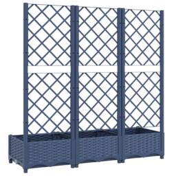 Berkfield Home Garden Planter with Trellis Dark Grey 120x40x121.5 cm PP - thumbnail 6