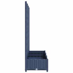 Berkfield Home Garden Planter with Trellis Dark Grey 120x40x121.5 cm PP - thumbnail 5