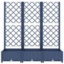 Berkfield Home Garden Planter with Trellis Dark Grey 120x40x121.5 cm PP - thumbnail 4