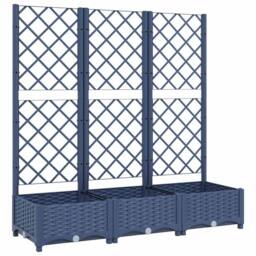 Berkfield Home Garden Planter with Trellis Dark Grey 120x40x121.5 cm PP - thumbnail 3