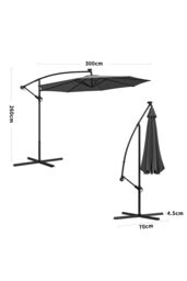 Living and Home Outdoor 32 LED Lighted Patio Umbrella with Crank Lift System with Base in Dark Grey - thumbnail 6