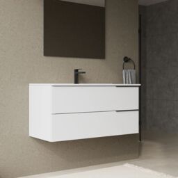 Banyetti Celtic 1000mm Wall Hung Bathroom Vanity Unit with Athena Basin - Gloss White - thumbnail 3