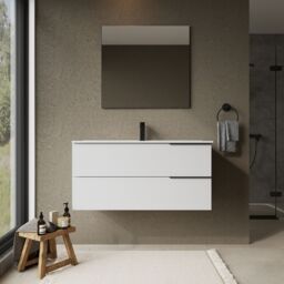 Banyetti Celtic 1000mm Wall Hung Bathroom Vanity Unit with Athena Basin - Gloss White